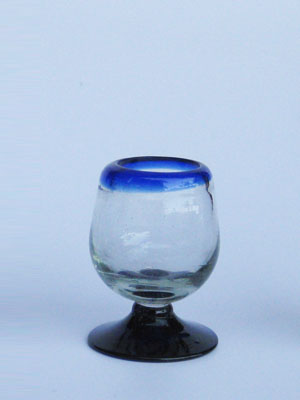 Sale Items / Cobalt Blue Rim 2.5 oz Tequila Sippers (set of 6) / Sip your favourite tequila with these iconic cobalt blue rim sipping glasses. You may also serve lemon juice or other chasers.